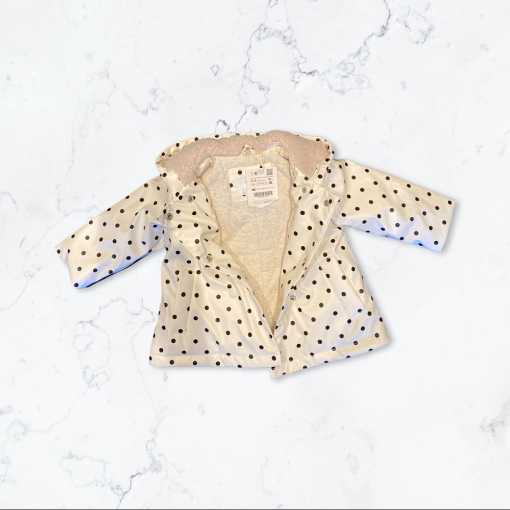 COPY - BNWT- ZARA Polka dot rain coat lined 9-12m